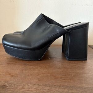 Black Chunky platforms Mules y2k